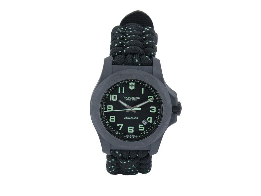 Victorinox I.N.O.X. Carbon Quartz Watch, Black, 43 mm, Paracord, V241859