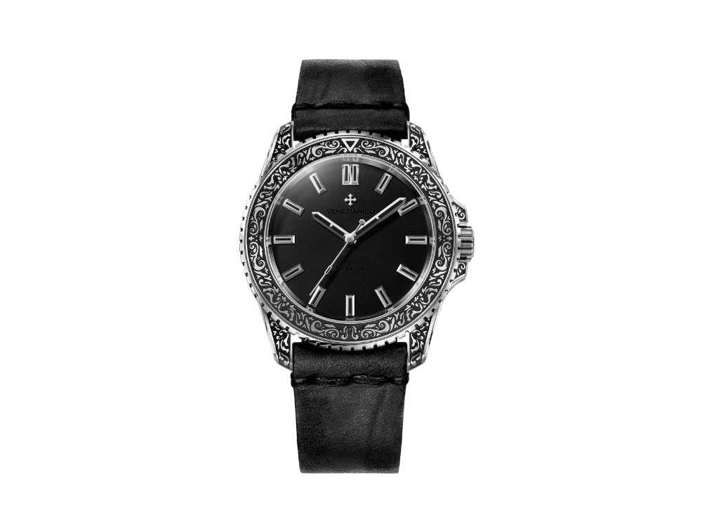 Venezianico Nereide Acquaforte Automatic Watch, 42 mm, Black, 3921520