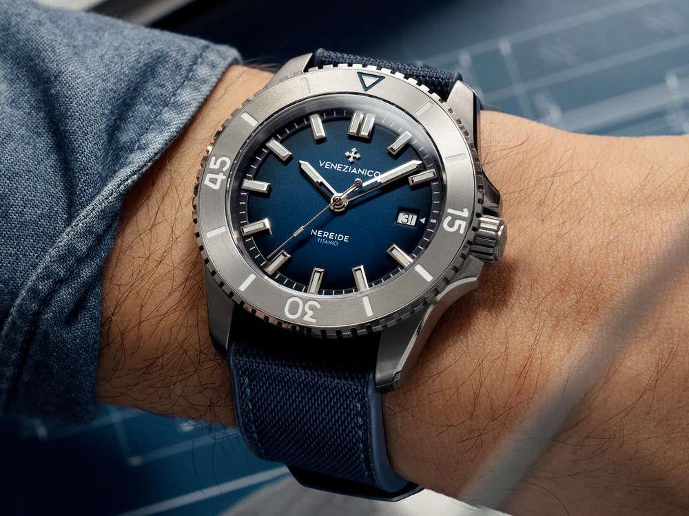 Venezianico Nereide Titanio Automatic Watch, 42 mm, Blue, 4521558