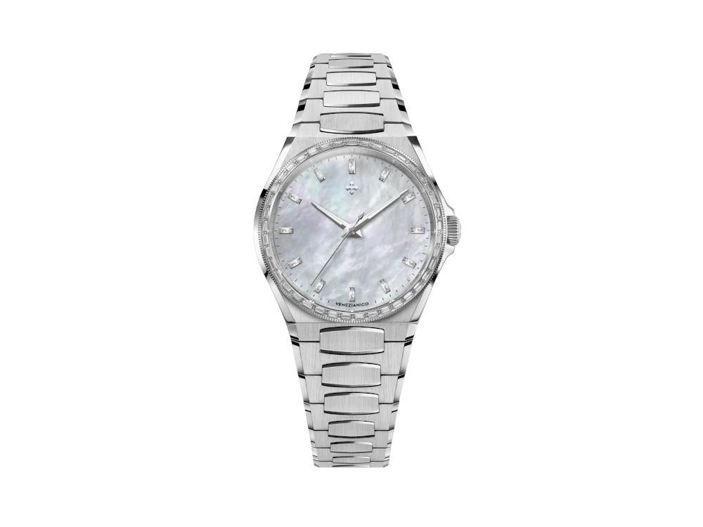 Venezianico Arsenale Moissanite Automatic Watch, 37 mm, White, 6121511C
