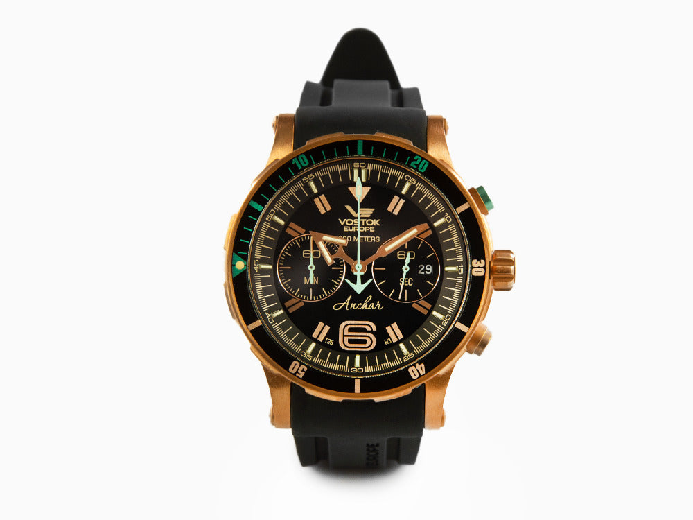 Vostok Europe Anchar Quartz Watch, Bronze, Black, Tritium, Chrono, 6S21-510O585