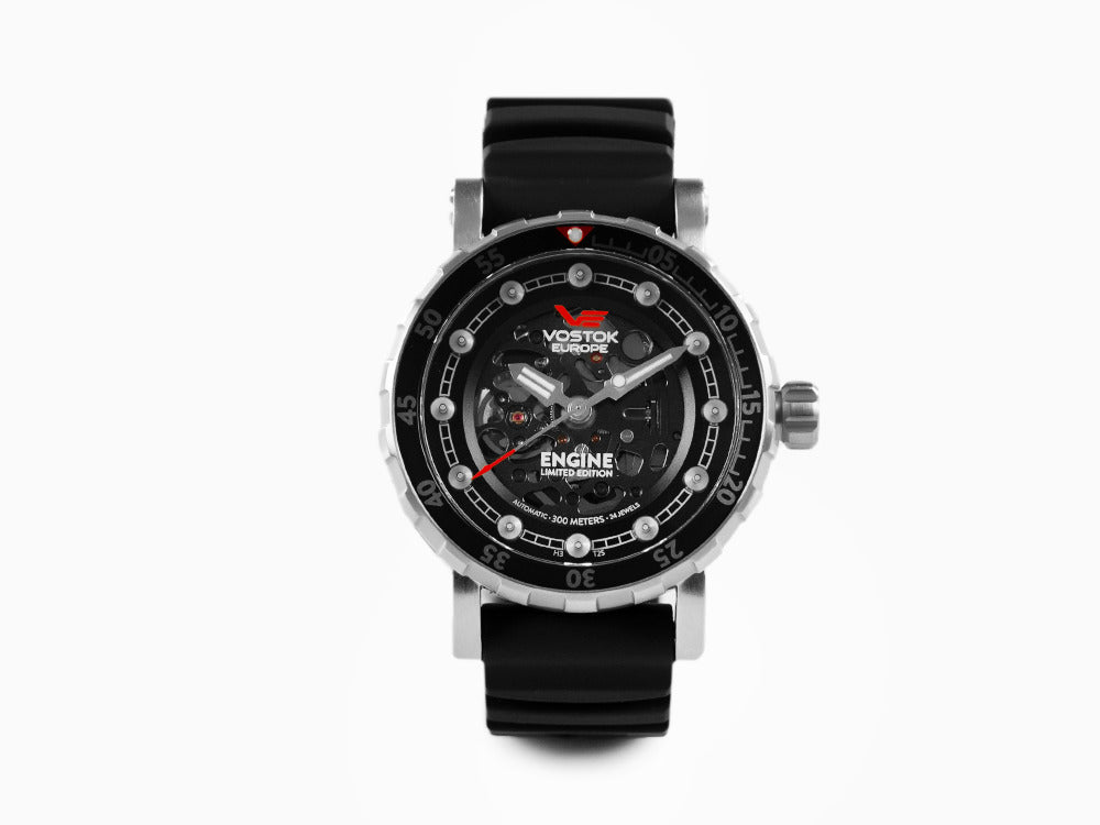 Vostok Europe Engine Automatic Watch, Black, Tritium, NH72-571A646-L-BK