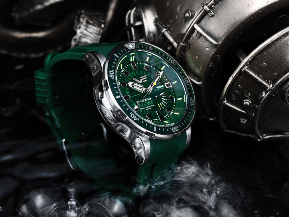 Vostok Europe Batiscafos Quartz Watch, Green, 49.7 mm, PX84-511A770-L-BR