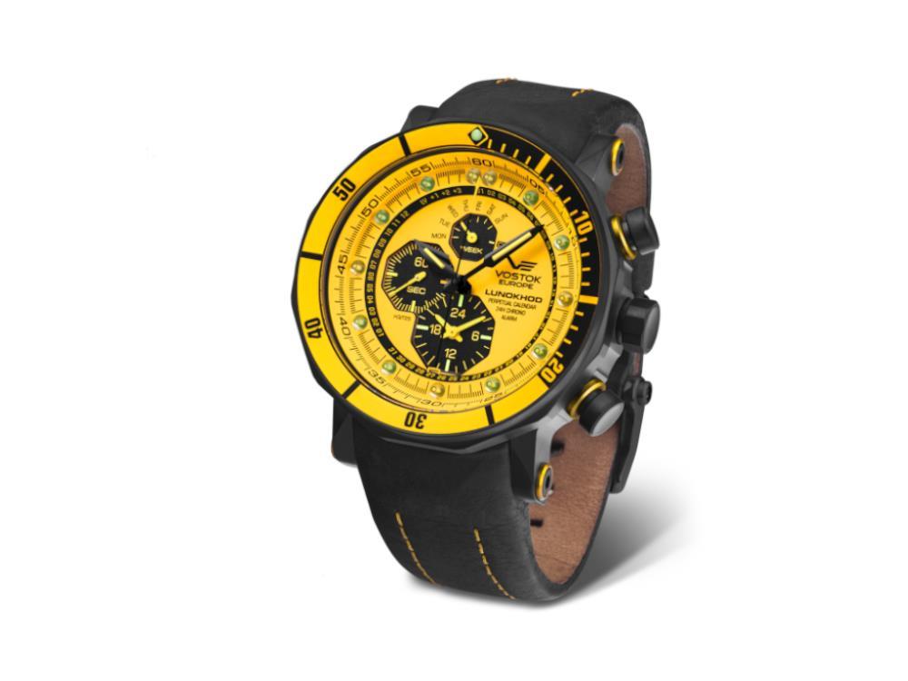 Vostok Europe Lunokhod-2 Quartz Watch, Yellow, 49 mm, Chrono, YM86-620C504