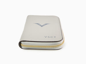 Visconti 3 Pen Case, Leather, Rigid, Zip, Grey, KL07-03