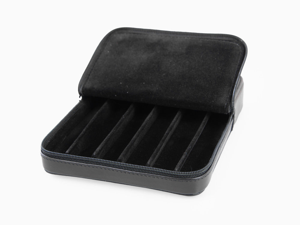 Visconti Accesorios Pen Case, Leather, 6 Writing Instruments, Black, KL40-06