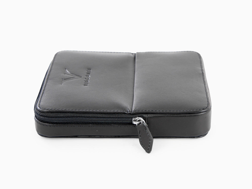 Visconti Accesorios Pen Case, Leather, 6 Writing Instruments, Black, KL40-06