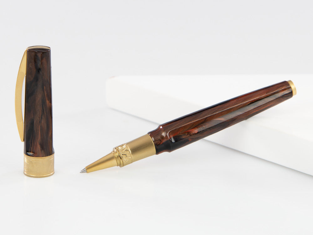 Visconti Mirage Mythos Apollo Rollerball pen, Gold plated, Brown KP07-08-RB