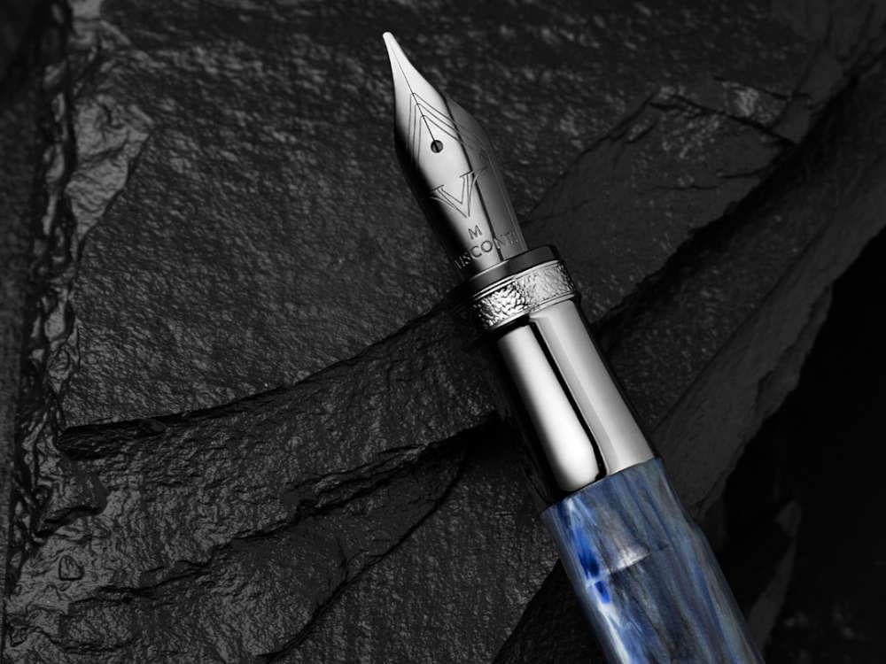 Visconti Comedia Caronte Fountain Pen, Blue, Ruthenium trim, KP10-54-FP