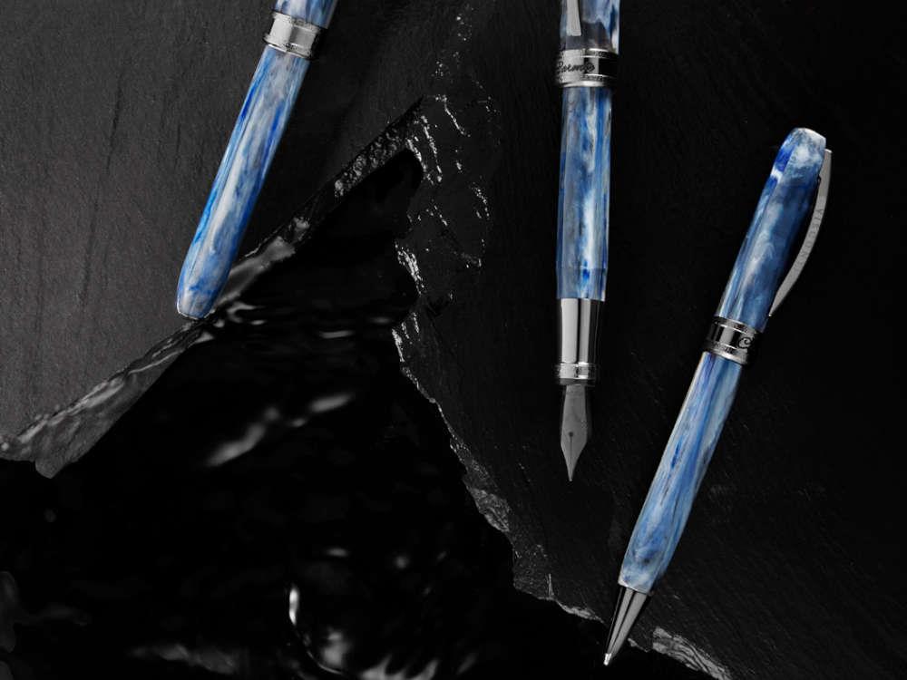 Visconti Comedia Caronte Fountain Pen, Blue, Ruthenium trim, KP10-54-FP