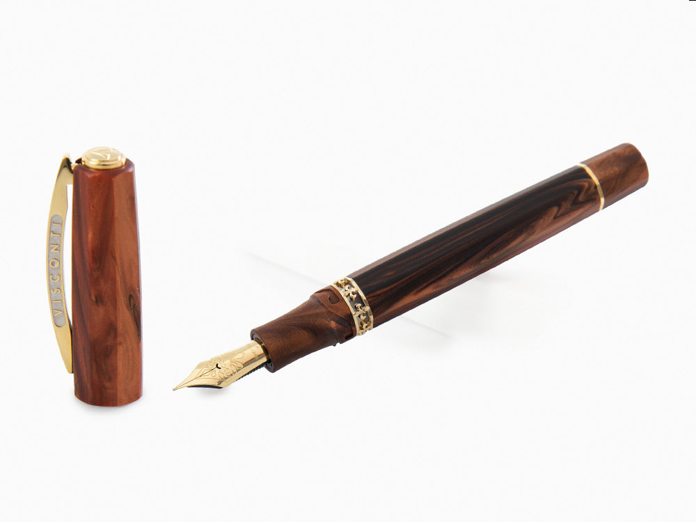 Visconti Medici Fountain Pen, Brown, Gold plated, KP17-40-02-FP