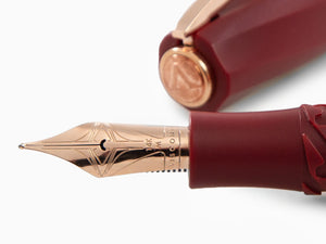 Visconti Divina Bordeaux Matte Fountain Pen, Rose Gold PVD, KP18-14-FP