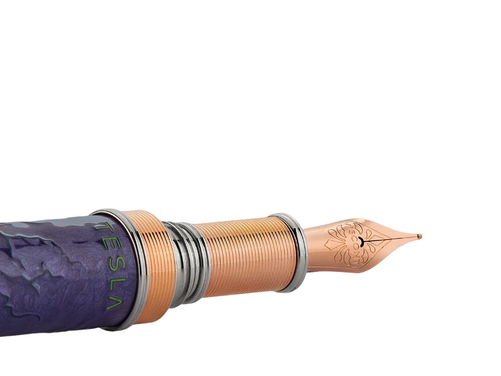 Visconti Tesla Fountain Pen, Resin, 18k Gold, Limited Edition,KP63-01-FP