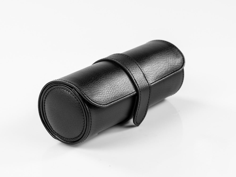 WOLF Blake Watch roll, 3 watches, Black, Leather, 305002