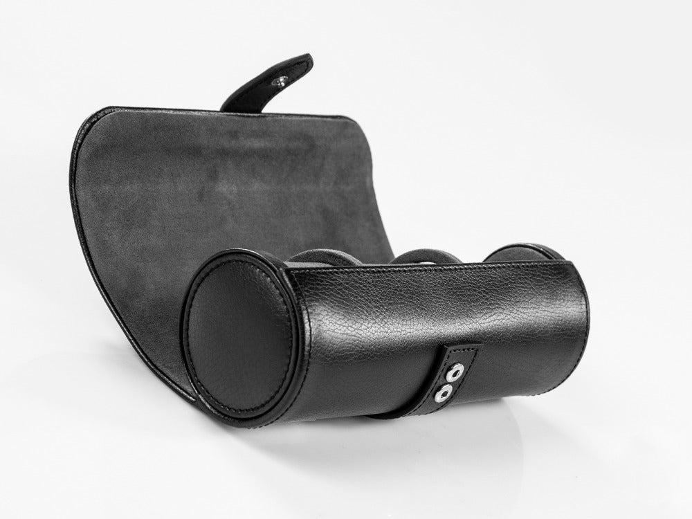 WOLF Blake Watch roll, 3 watches, Black, Leather, 305002