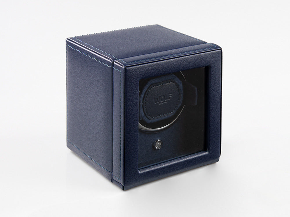 WOLF Cub Watch winder, 1 Watch, Blue, Vegan Leather, 461117