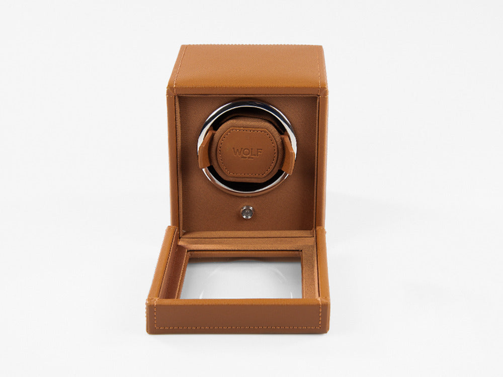 WOLF Cub Watch winder, 1 Watch, Brown, Vegan Leather, 461127