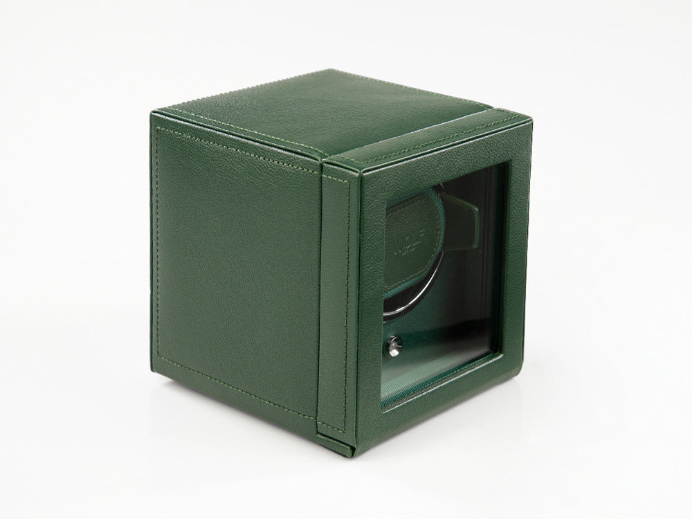 WOLF Cub Watch winder, 1 Watch, Green, Vegan Leather, 461141