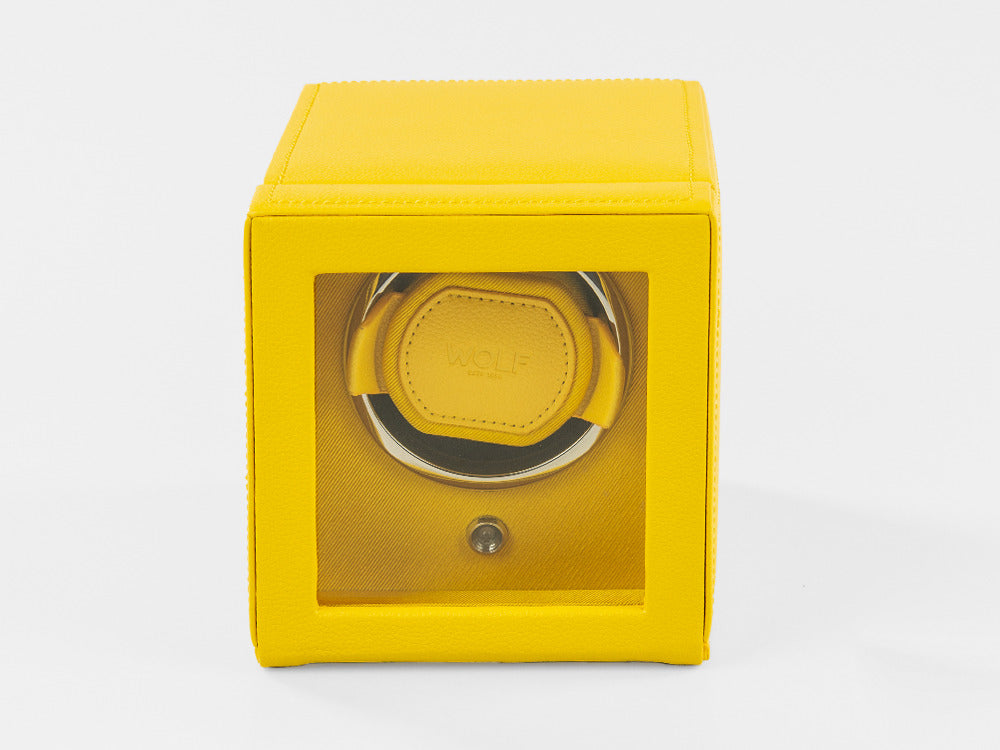 WOLF Cub Watch winder, 1 Watch, Yellow, Vegan Leather, 461192