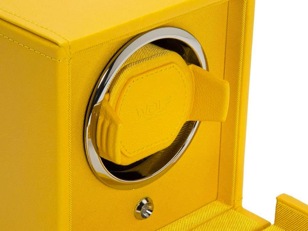 WOLF Cub Watch winder, 1 Watch, Yellow, Vegan Leather, 461192