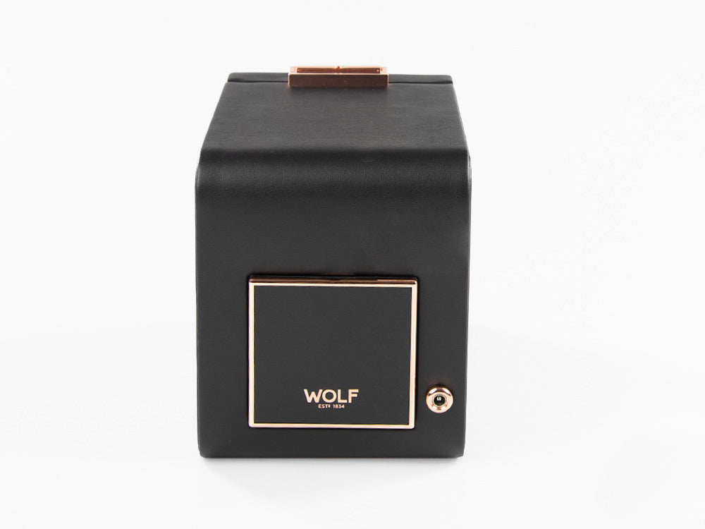 Watch winder, WOLF, Black, 1 Watch, Vegan Leather, 469116