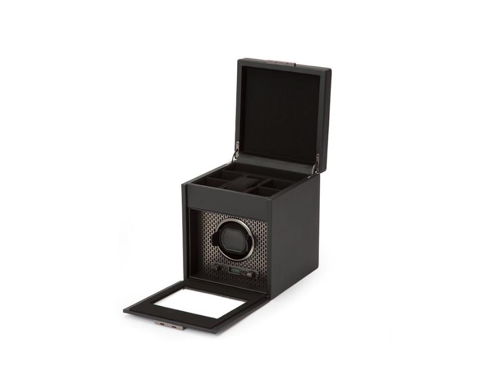 WOLF Axis Watch winder, 1 Watch, Black, Vegan Leather, 469203
