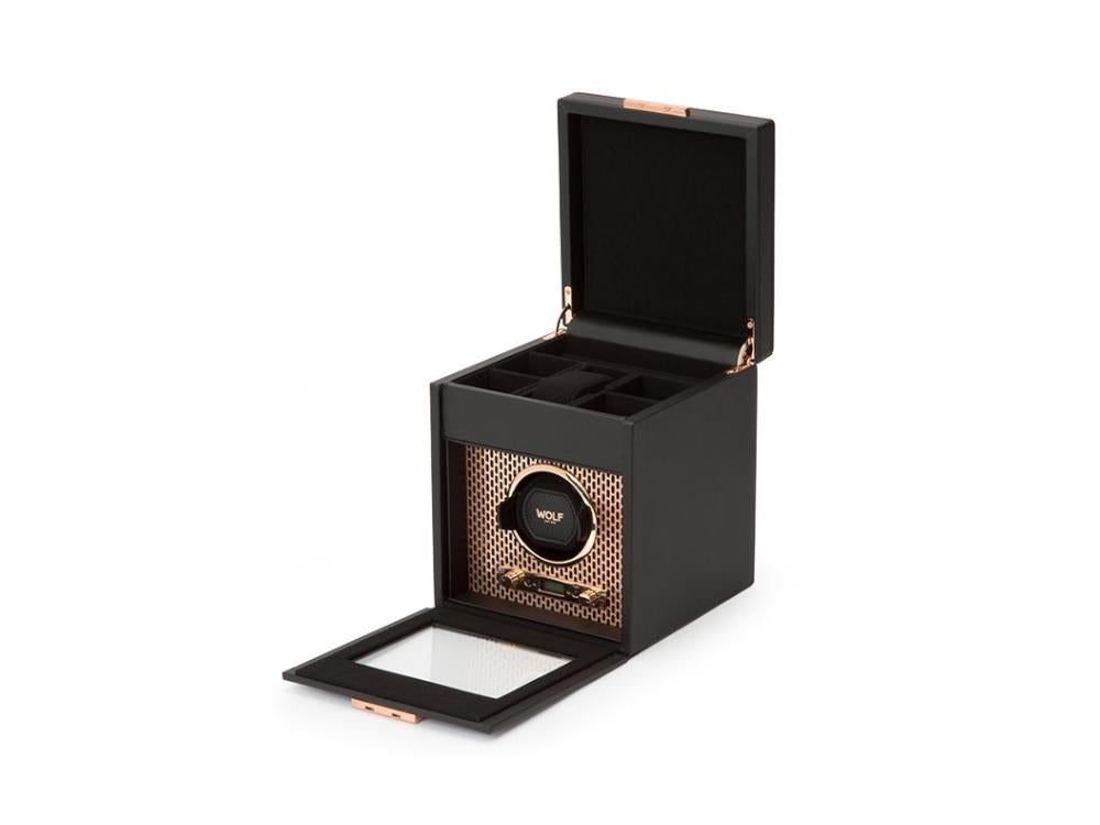 WOLF Axis Watch winder, 1 Watch, Black, Vegan Leather, 469216