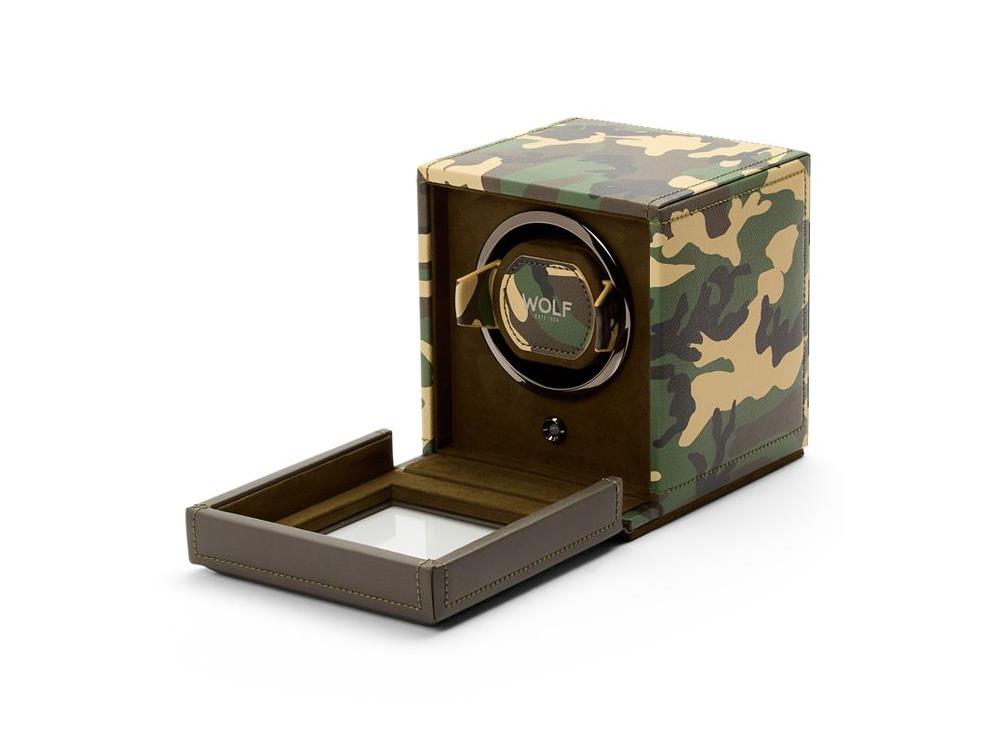 WOLF Elements Earth Watch winder, 1 Watch, Green, Vegan Leather, 665130