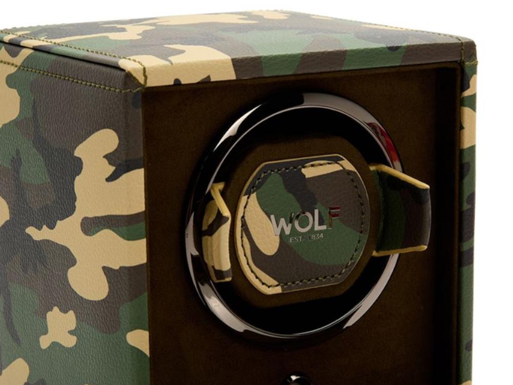 WOLF Elements Earth Watch winder, 1 Watch, Green, Vegan Leather, 665130