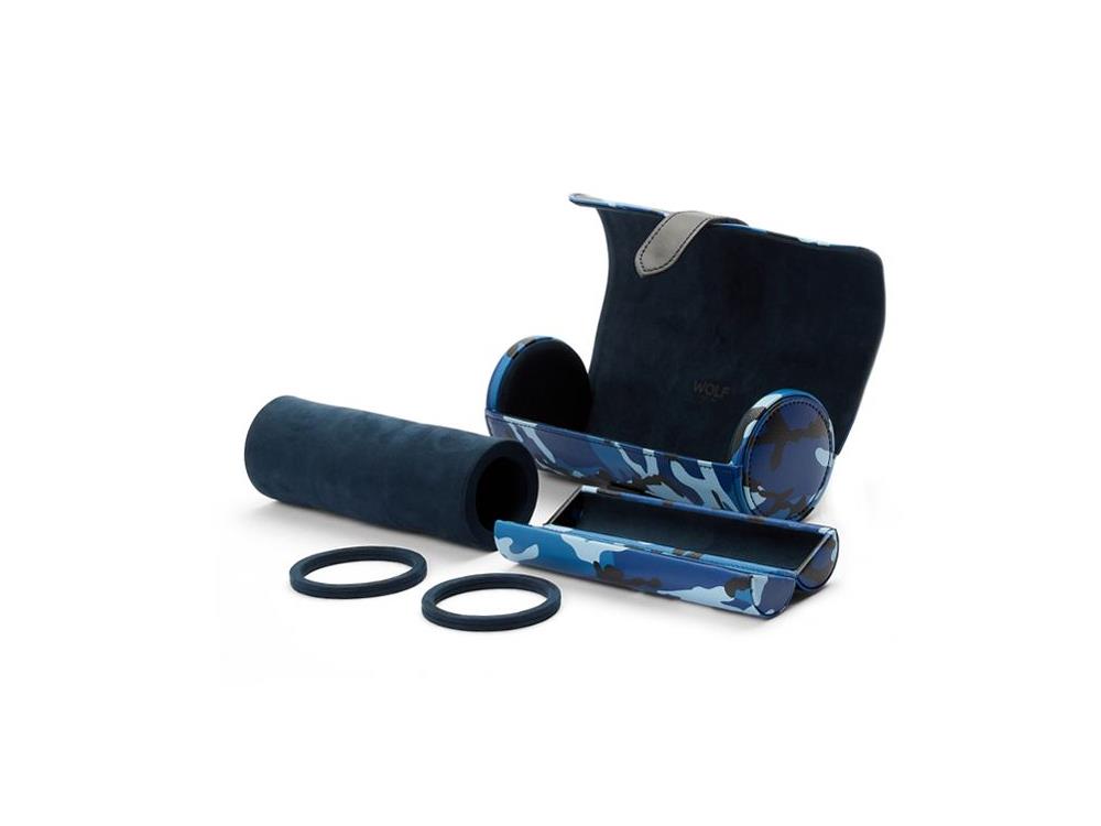 WOLF Elements Water Watch roll, 3 Watches, Blue, Vegan Leather, 665271