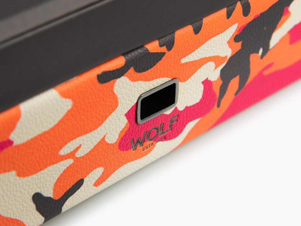 WOLF Elements Fire Watch box, 10 Watches, Red, Vegan Leather, 665472