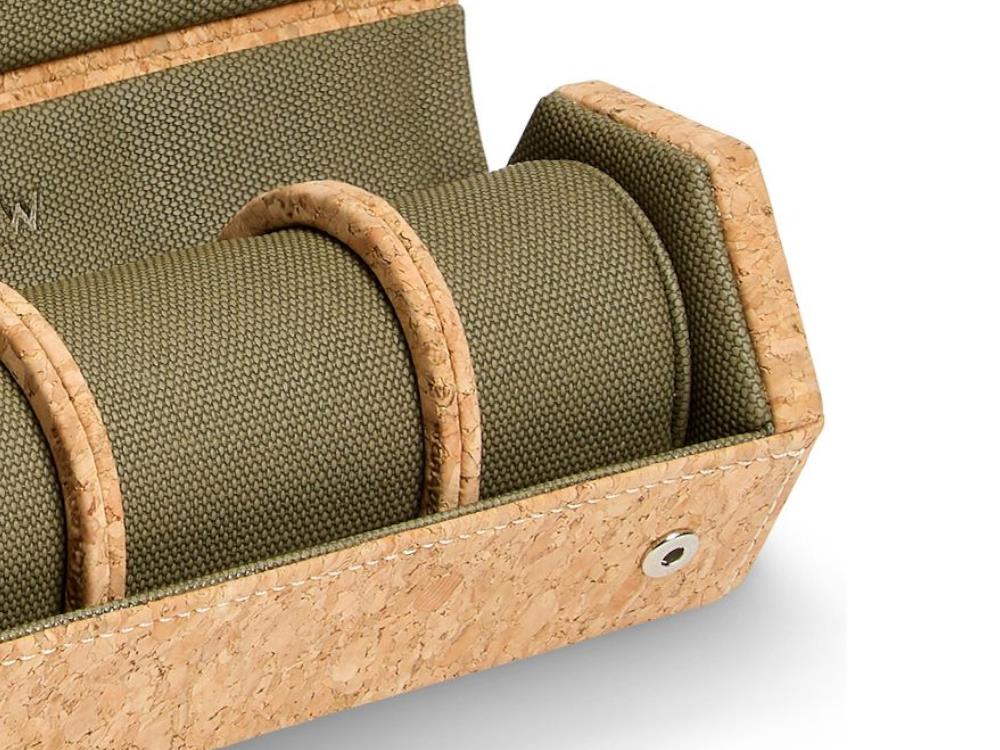 WOLF Cortica Watch roll, 3 Watches, Cork, 668361