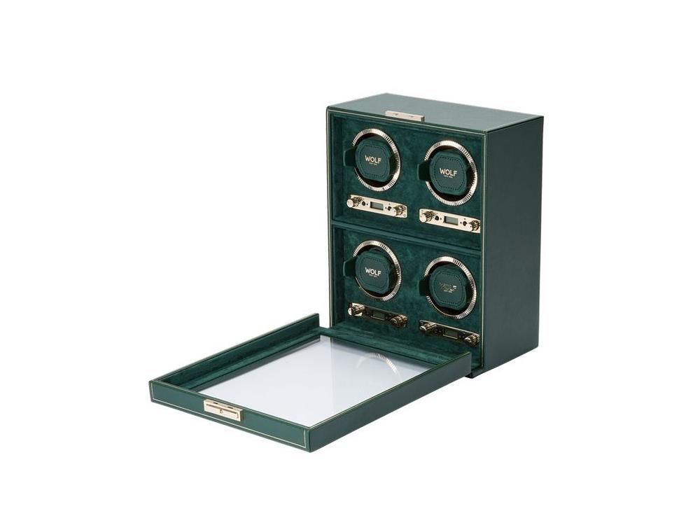 WOLF British Racing Watch winder, 3 Watches, Green, 792341