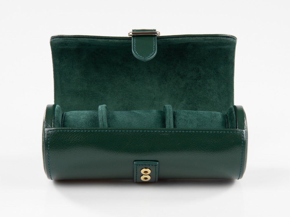 WOLF British Racing Watch roll, 3 watches, Green, Leather, 792941