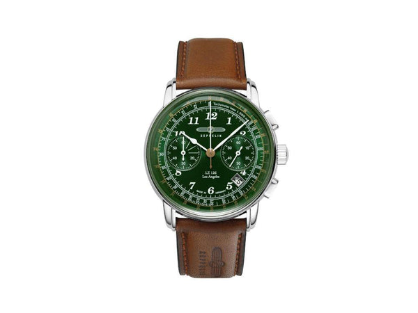 Zeppelin LZ126 Los Angeles Quartz Watch, Green, 42 mm, 7614-4