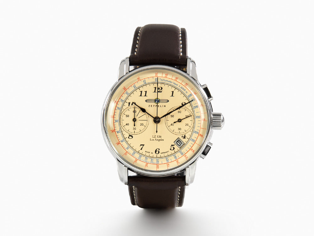 Zeppelin LZ126 Los Angeles Quartz Watch, Cream, 42 mm, Chronograph, 76 - Iguana Sell UK Zeppelin LZ126 Los Angeles Quartz Watch, Cream, 42 mm, Chronograph, 76 - Iguana Sell UK