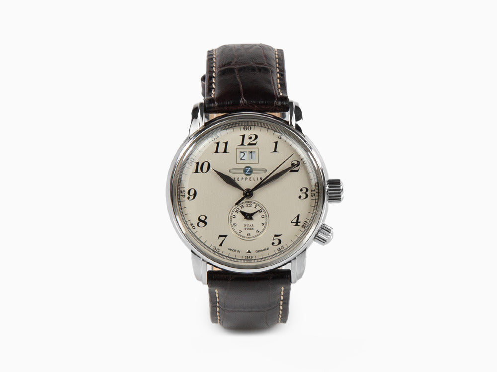 Zeppelin LZ 127 Graf Zeppelin Quartz Watch, Beige, 42 mm, GMT, 7644-5