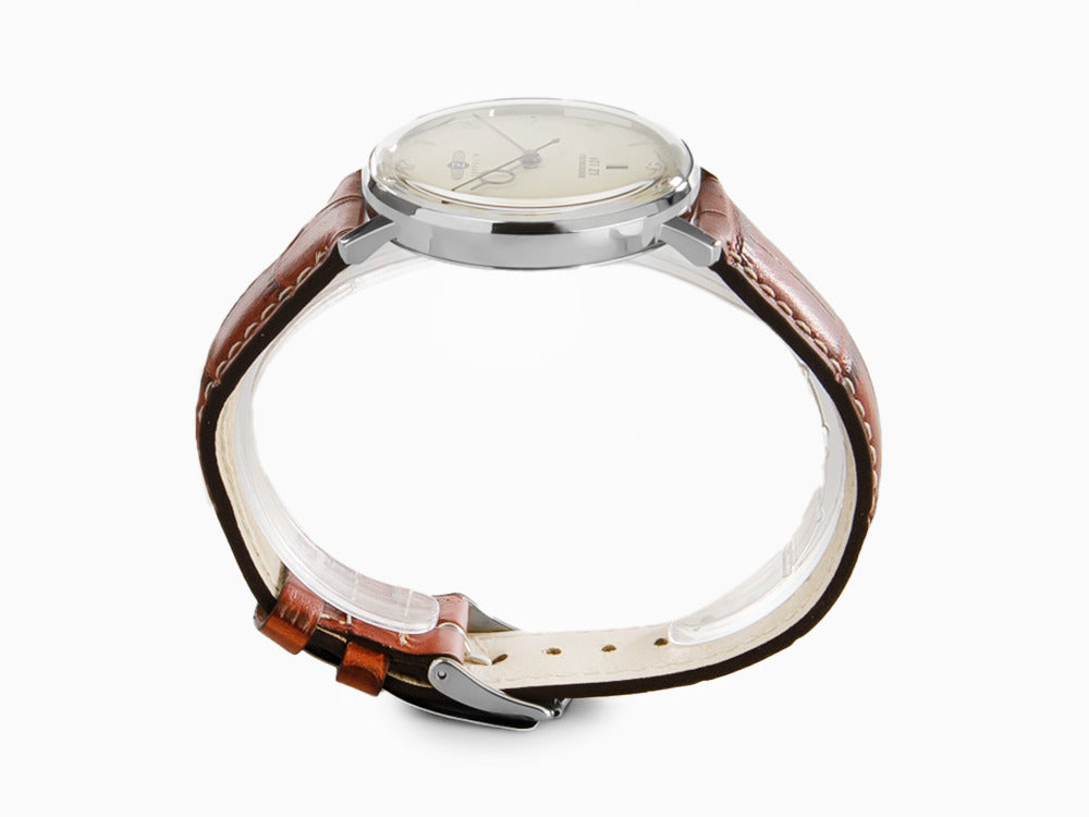 Zeppelin LZ 129 Hindenburg Quartz Watch, Beige, 40 mm, Day, Leather, 8042-5