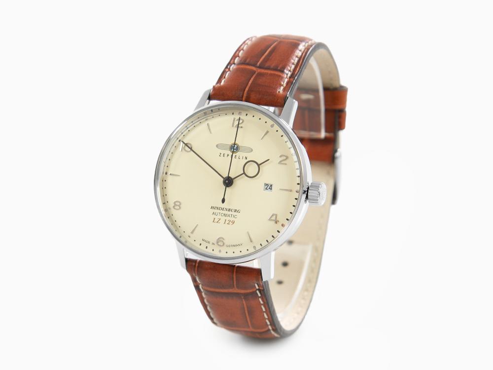 Zeppelin LZ 129 Hindenburg Automatic Watch, Beige, 40 mm, Day, Leather, 8062-5 Zeppelin LZ 129 Hindenburg Automatic Watch, Beige, 40 mm, Day, Leather, 8062-5