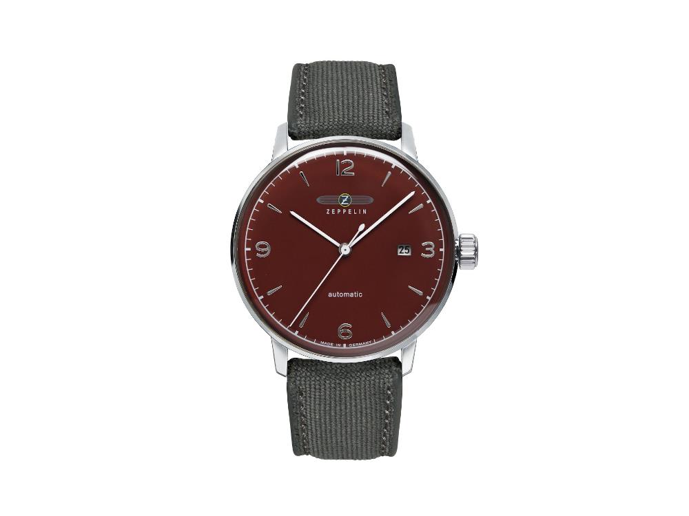 Zeppelin LZ 129 Hindenburg Automatic Watch, Burgundy, 40 mm, 8064-4n