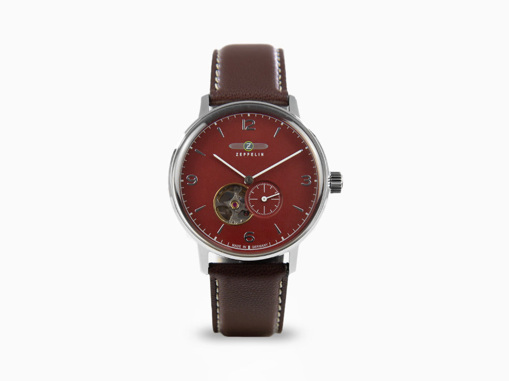 Zeppelin LZ 129 Hindenburg Automatic Watch, Burgundy, 40 mm, 8066-4n