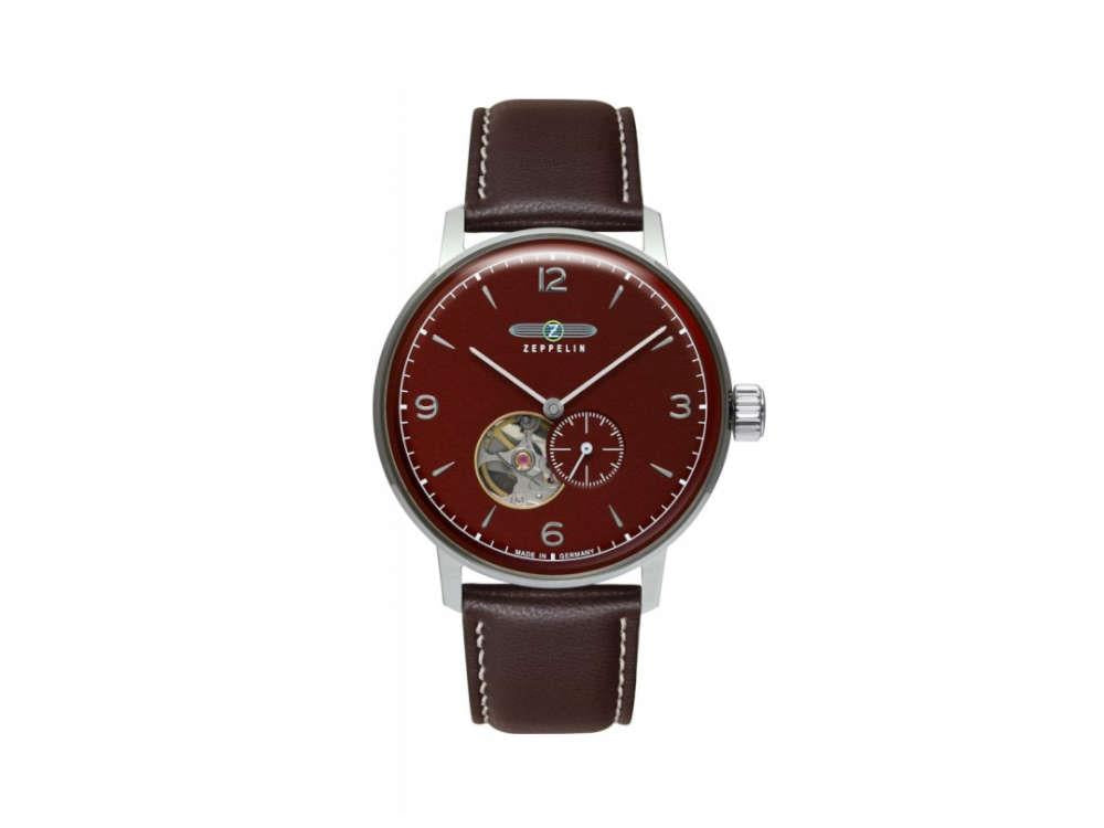 Zeppelin LZ 129 Hindenburg Automatic Watch, Burgundy, 40 mm, 8066-4n