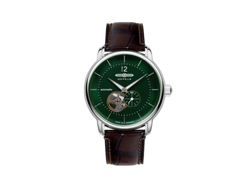 Zeppelin LZ 120 Bodensee Automatic Watch, Green, 40mm, Leather strap, 8166-4