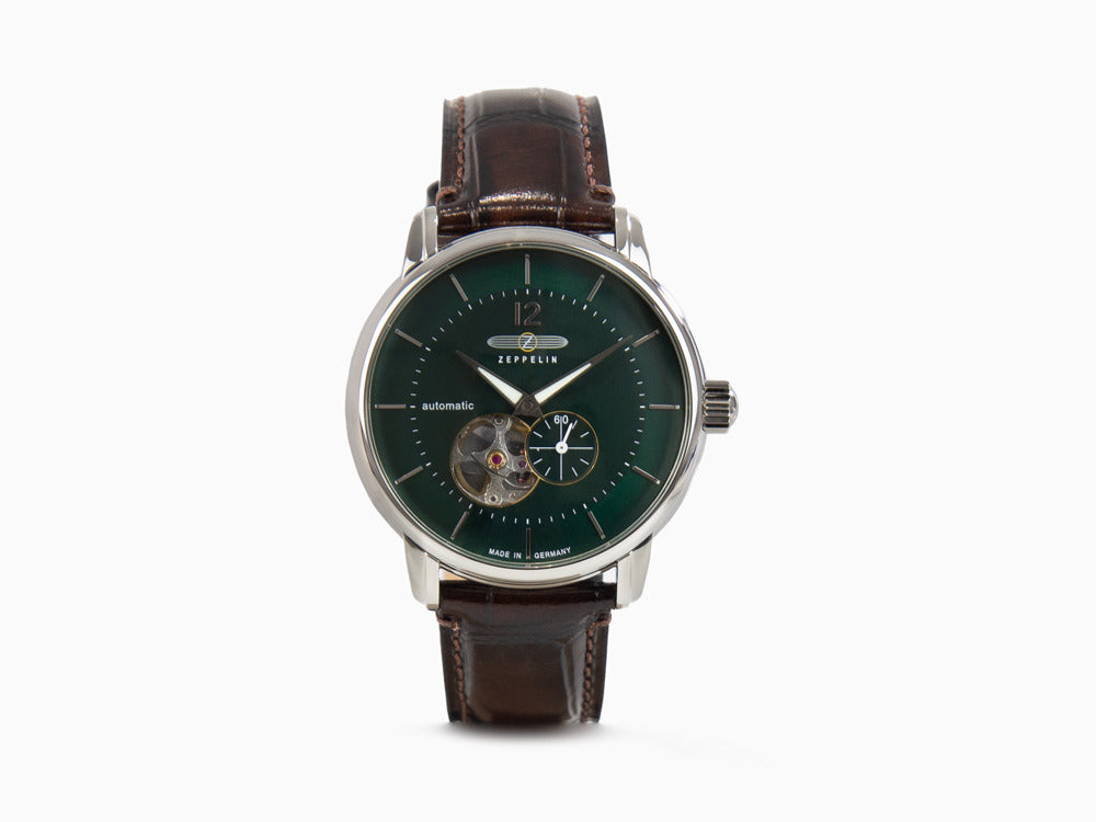 Zeppelin LZ 120 Bodensee Automatic Watch, Green, 40cm, Leather strap, 8166-4