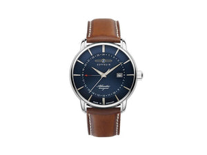 Zeppelin Atlantic Quartz Watch, Blue, 41 mm, Day, Leather strap, 8442-3