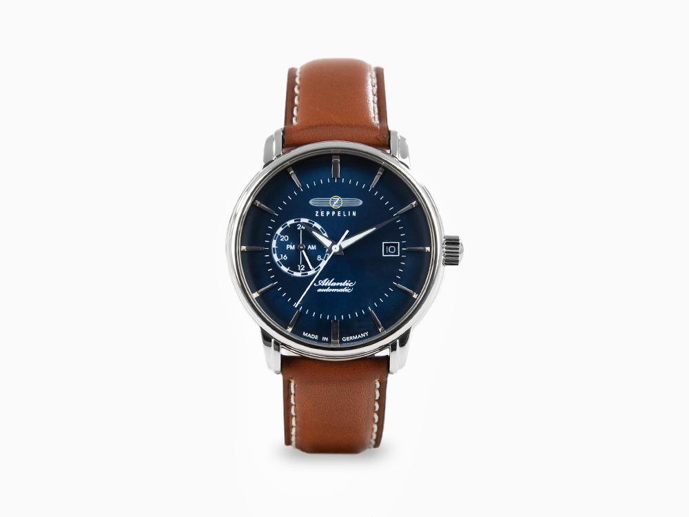 Zeppelin Atlantic Automatic Watch, Blue, 41 mm, Day, Leather strap, 8470-3
