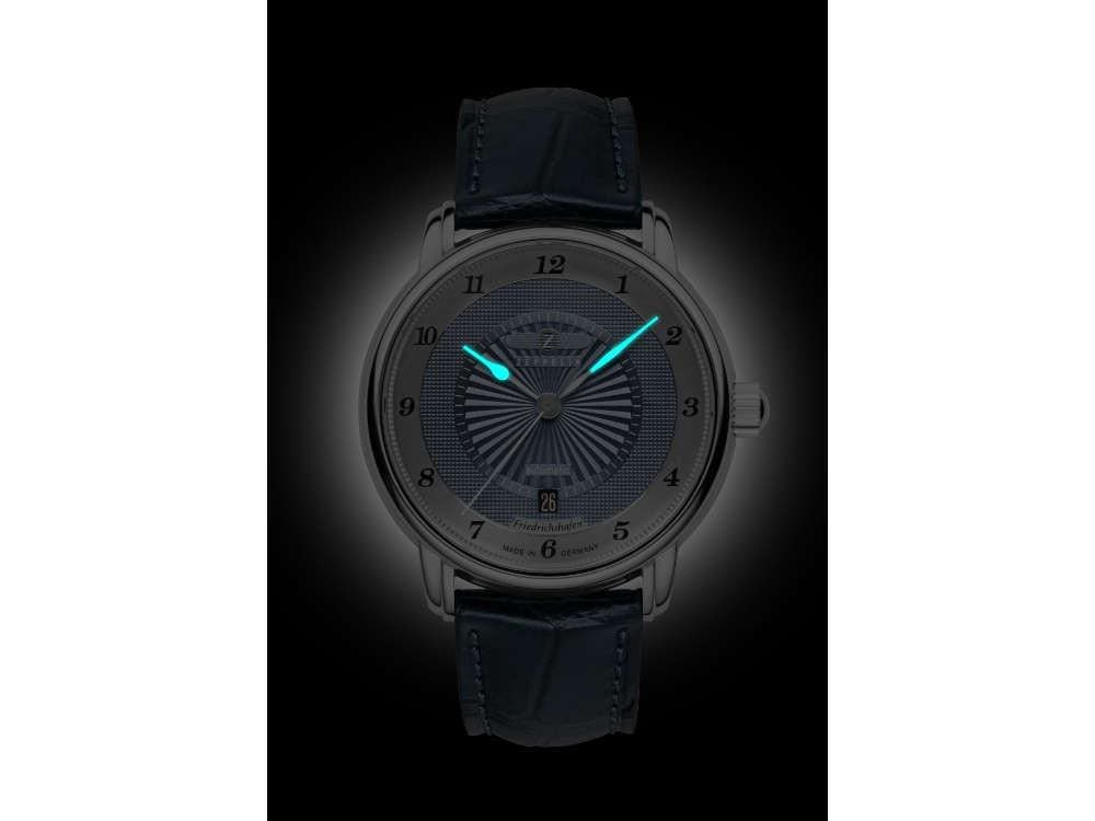 Zeppelin Friedrichshafen Automatic Watch, Blue, 40 mm, Day, 8556-3