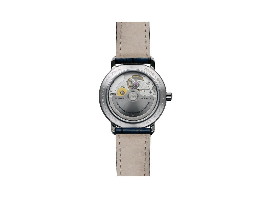 Zeppelin Friedrichshafen Ladies Automatic Watch, Silver, 36 mm, 8567-1