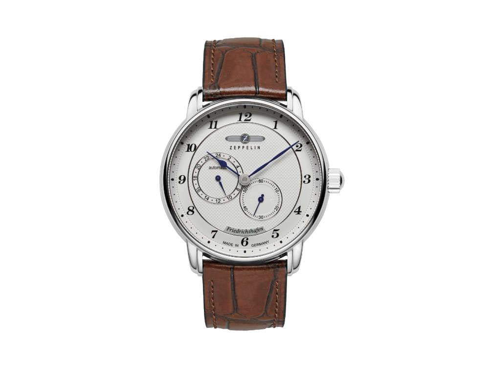 Zeppelin Friedrichshafen 24-Hour Automatic Watch, White, 40 mm, 8568-1