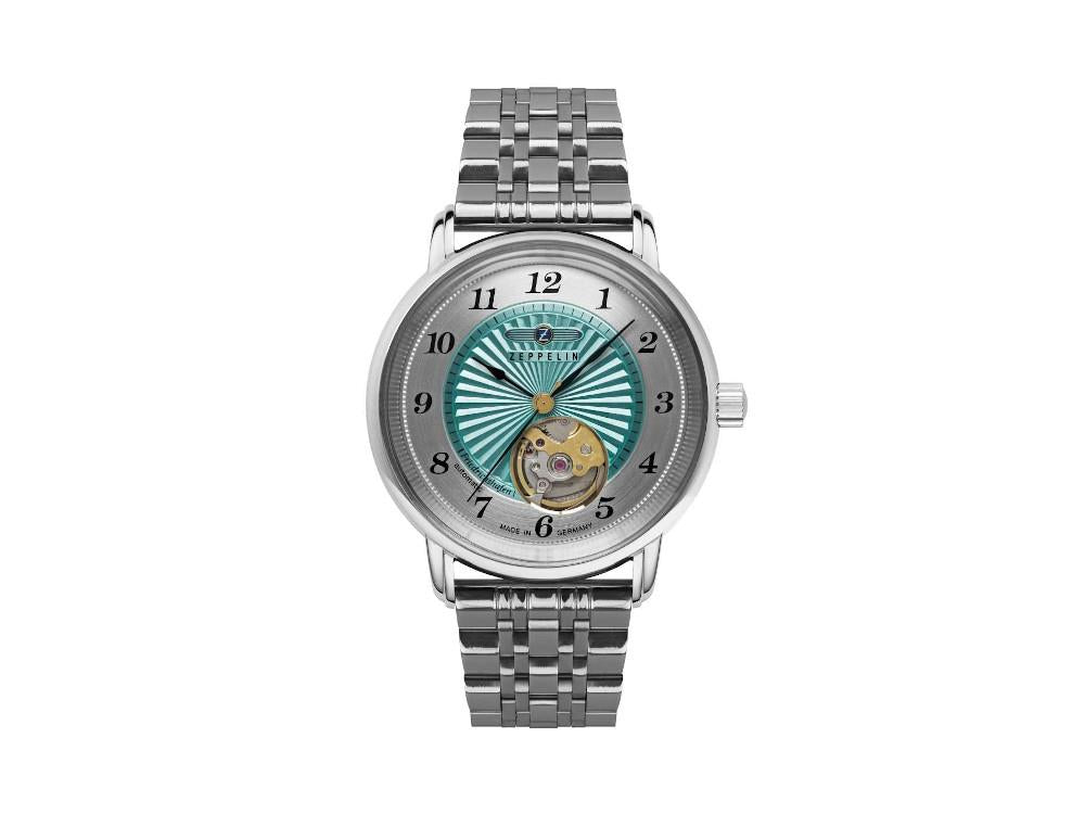 Zeppelin Friedrichshafen Ladies Automatic Watch, Turquoise, 36 mm, 8569M-4